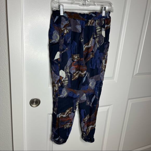 Aritzia Wilfred Blue Patterned Casual Tapered Leg Crop Pant Size XS - Picture 7 of 10